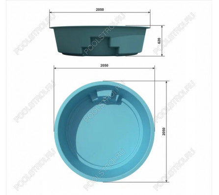 Композитный бассейн MINI SPA (2.05х0.62м)