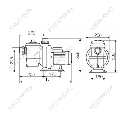 Насос FCP-370S с префильтром 10.2м³/час(10м). 1ф/220В. 0.68/0.37 кВт