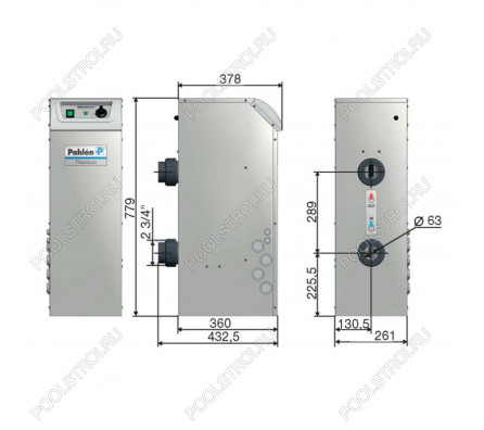 Водонагреватель Midi Heat EHD. 18 кВт. 2х9. 380В. цифровой . тэн титан