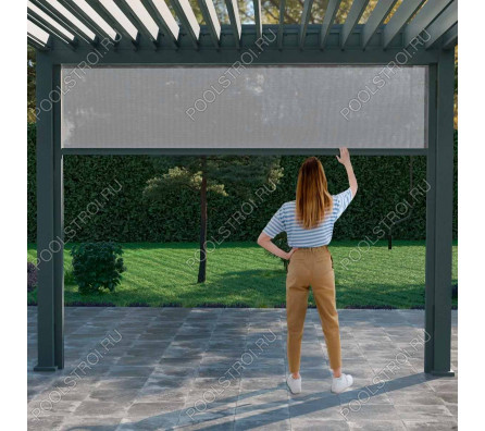 Защитный экран от ветра и солнца (ручное управление) 4 метра Антрацит